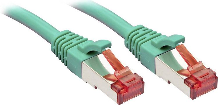 Produktbild: LINDY 47749 RJ45 Patchkabel CAT 6 S/FTP 2.00 m Gr&uuml;n mit Rastnasenschutz 1 St.