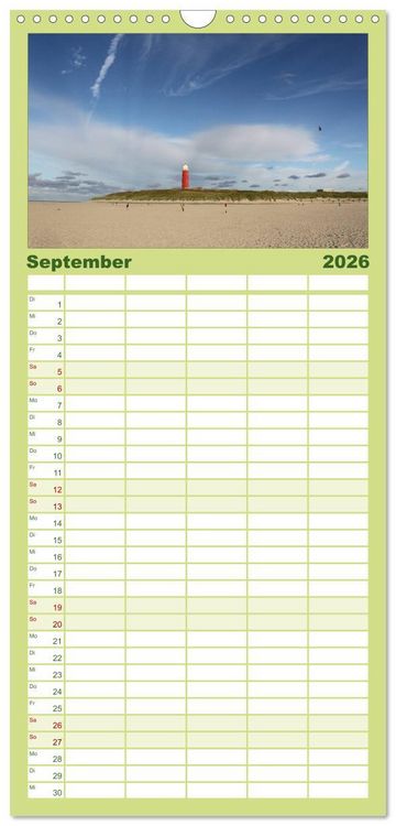 Produktbild: Familienplaner 2026 - Texel, eine Perle Frieslands mit 5 Spalten (Wandkalender, 21 x 45 cm) CALVENDO