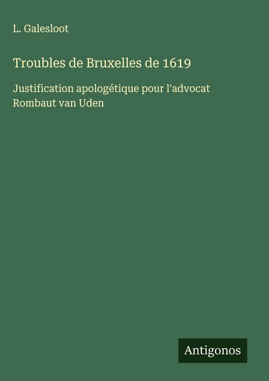 Produktbild: Troubles de Bruxelles de 1619