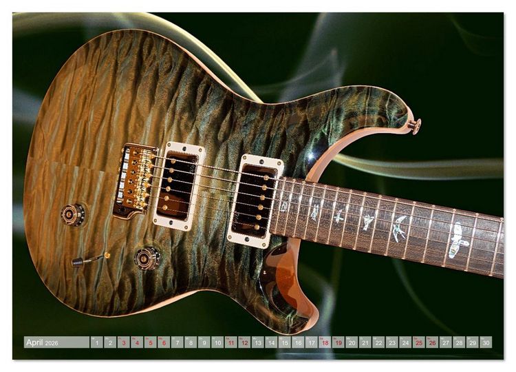 Produktbild: Traumgitarren - the Sound of Rock (hochwertiger Premium Wandkalender 2026 DIN A2 quer), Kunstdruck in Hochglanz