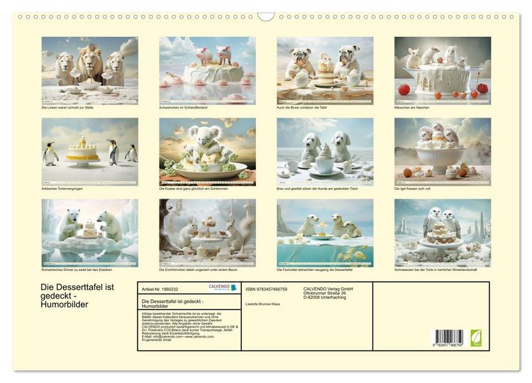 Produktbild: Die Desserttafel ist gedeckt - Humorbilder (Wandkalender 2026 DIN A2 quer), CALVENDO Monatskalender
