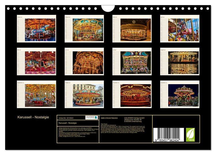 Produktbild: Karussell - Nostalgie (Wandkalender 2026 DIN A4 quer), CALVENDO Monatskalender