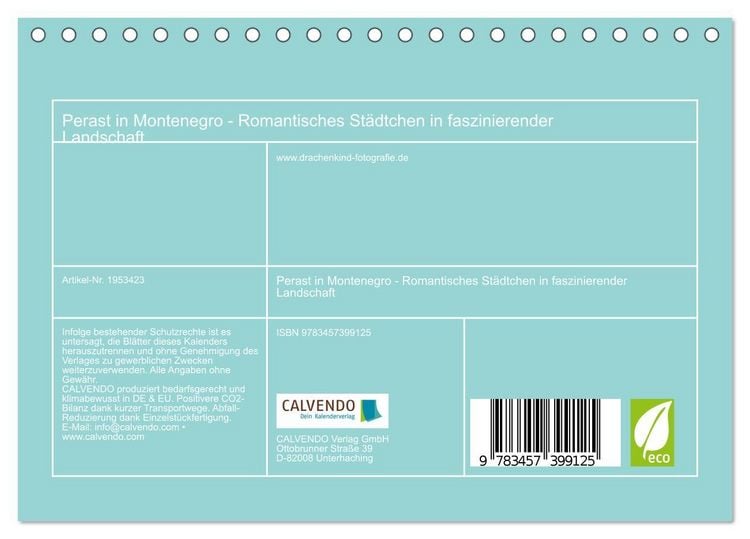 Produktbild: Perast in Montenegro - Romantisches St&auml;dtchen in faszinierender Landschaft (Tischkalender 2026 DIN A5 quer), CALVENDO Monatskalender