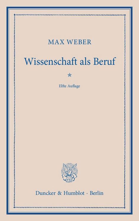 Produktbild: Wissenschaft als Beruf.