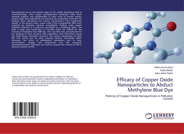 Produktbild: Efficacy of Copper Oxide Nanoparticles to Abduct Methylene Blue Dye