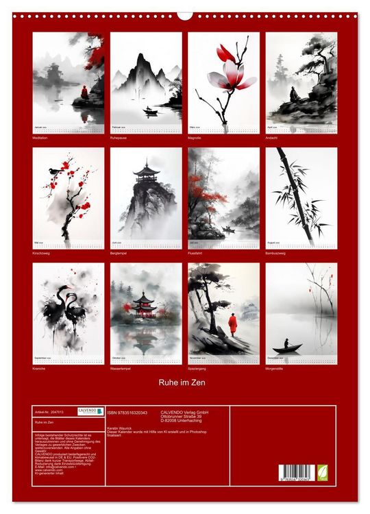 Produktbild: Ruhe im Zen (Wandkalender 2026 DIN A2 hoch), CALVENDO Monatskalender