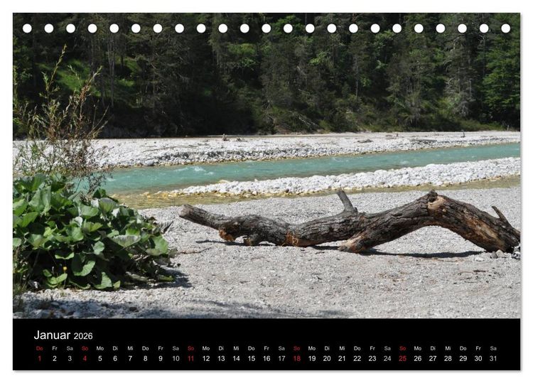 Produktbild: Die Isar - Von Scharnitz bis M&uuml;nchen (Tischkalender 2026 DIN A5 quer), CALVENDO Monatskalender