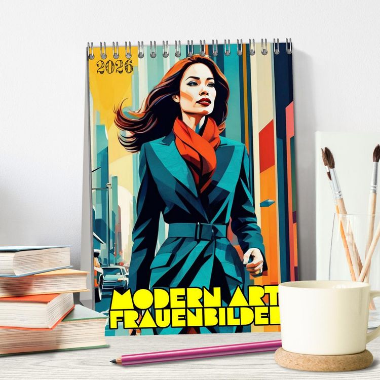 Produktbild: Modern Art Frauenbilder (Tischkalender 2026 DIN A5 hoch), CALVENDO Monatskalender