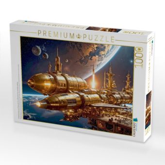 Produktbild: CALVENDO Puzzle Andockman&ouml;ver von Flashcube III und Brassliner II an eine Raumstation | 1000 Teile Lege-Gr&ouml;&szlig;e 64x48cm Foto-Puzzle f&uuml;r gl&uuml;ckliche Stund