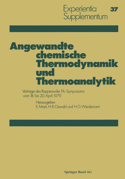 Produktbild: Angewandte chemische Thermodynamik und Thermoanalytik