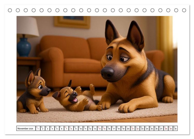 Produktbild: Sch&auml;ferhund im fr&ouml;hlichen Dienst (Tischkalender 2026 DIN A5 quer), CALVENDO Monatskalender
