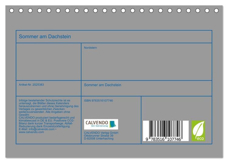 Produktbild: Sommer am Dachstein (Tischkalender 2026 DIN A5 quer), CALVENDO Monatskalender