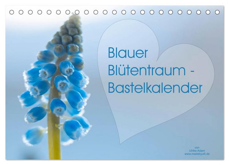 Produktbild: Blauer Bl&uuml;tentraum - Bastelkalender (Tischkalender 2026 DIN A5 quer), CALVENDO Monatskalender
