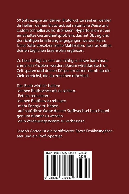 Produktbild: 50 Saftrezepte um deinen Blutdruck zu senken