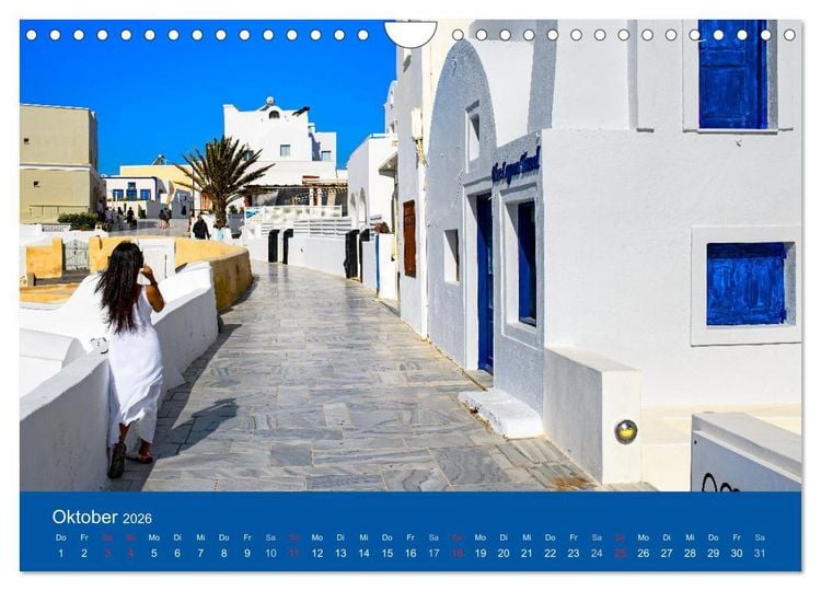 Produktbild: Santorin - eine Insel zum Tr&auml;umen (Wandkalender 2026 DIN A4 quer), CALVENDO Monatskalender