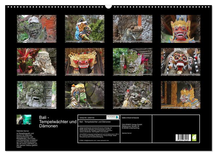 Produktbild: Bali - Tempelw&auml;chter und D&auml;monen (Wandkalender 2027 DIN A2 quer), CALVENDO Monatskalender