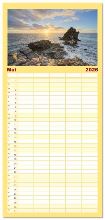 Produktbild: Familienplaner 2026 - Wundersch&ouml;nes Madeira mit 5 Spalten (Wandkalender, 21 x 45 cm) CALVENDO
