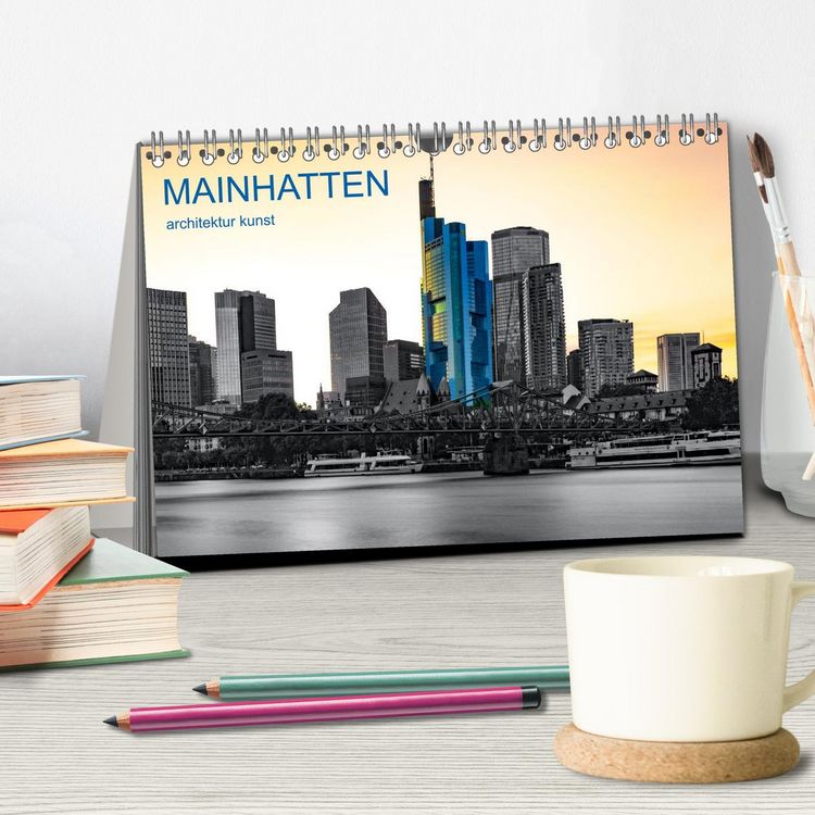 Produktbild: MAINHATTEN architektur kunst (Tischkalender 2026 DIN A5 quer), CALVENDO Monatskalender