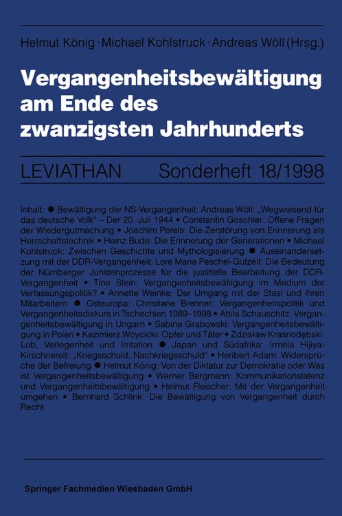 Bild vom Artikel Vergangenheitsbewältigung am Ende des zwanzigsten Jahrhunderts vom Autor Michael Kohlstruck