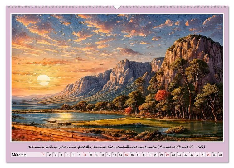 Produktbild: Bergwelt in Bildern und Zitaten (hochwertiger Premium Wandkalender 2026 DIN A2 quer), Kunstdruck in Hochglanz