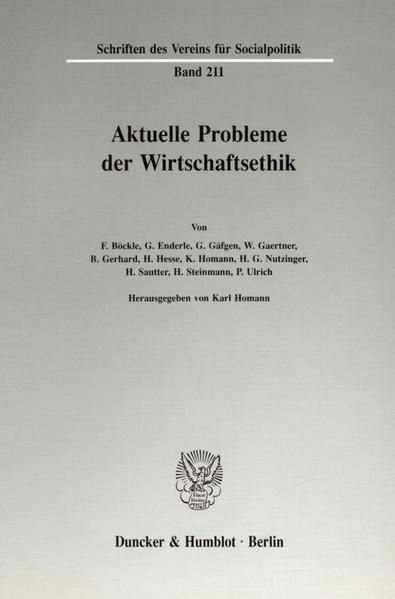 Produktbild: Aktuelle Probleme der Wirtschaftsethik.