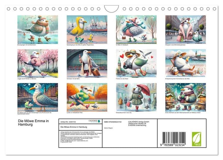 Produktbild: Die M&ouml;we Emma in Hamburg (Wandkalender 2027 DIN A4 quer), CALVENDO Monatskalender