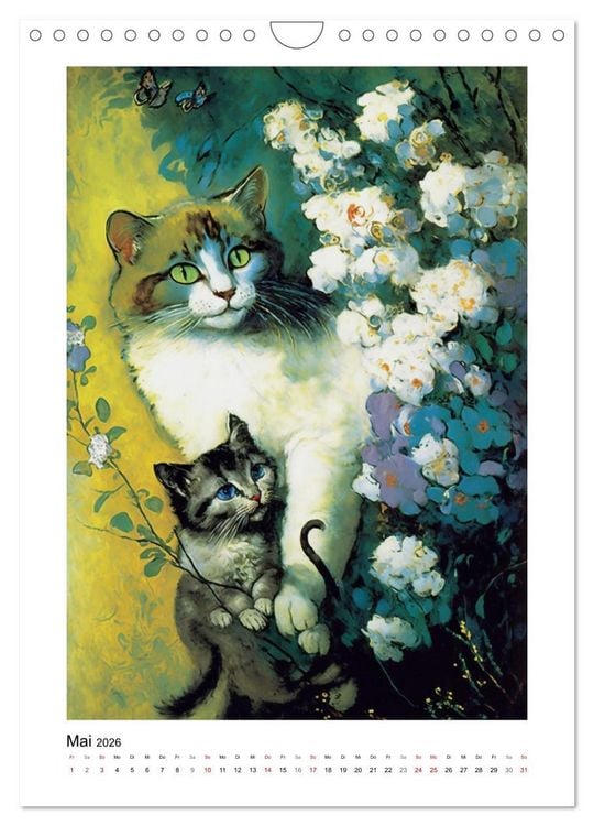 Produktbild: Katzengem&auml;lde (Wandkalender 2026 DIN A4 hoch), CALVENDO Monatskalender