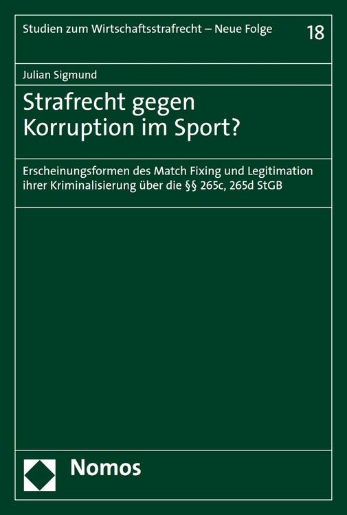 Produktbild: Strafrecht gegen Korruption im Sport?