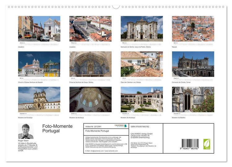 Produktbild: Foto-Momente Portugal (hochwertiger Premium Wandkalender 2026 DIN A2 quer), Kunstdruck in Hochglanz