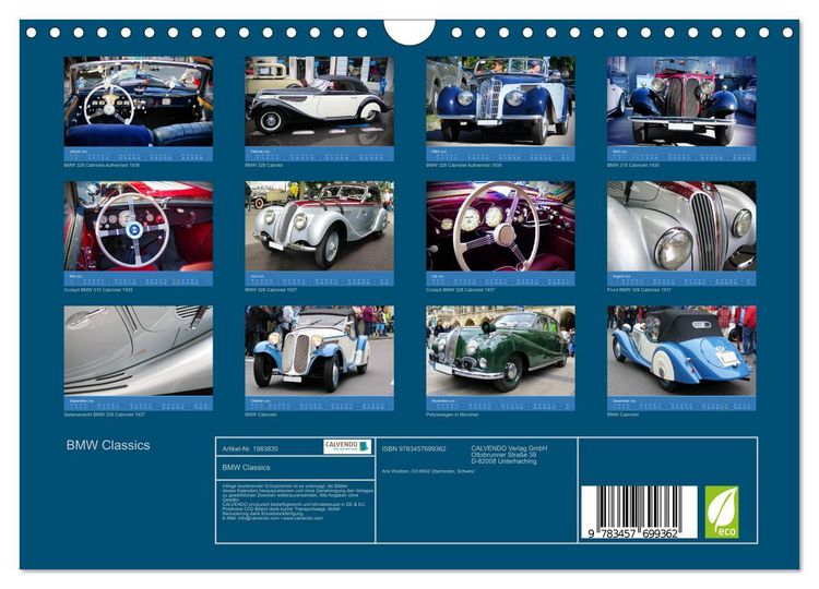 Produktbild: BMW Classics (Wandkalender 2026 DIN A4 quer), CALVENDO Monatskalender