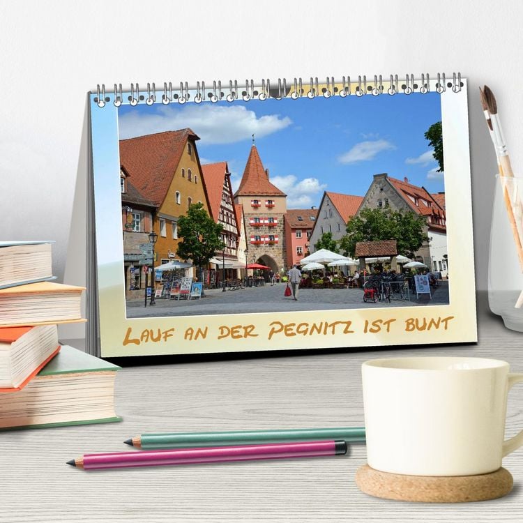 Produktbild: Lauf an der Pegnitz ist bunt (Tischkalender 2026 DIN A5 quer), CALVENDO Monatskalender
