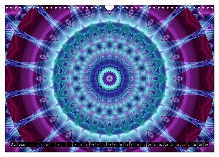 Produktbild: Energie - Mandalas, Spiritualit&auml;t durch die Farbe Lila (Wandkalender 2026 DIN A3 quer), CALVENDO Monatskalender