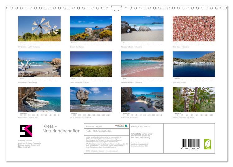 Produktbild: Kreta - Naturlandschaften (Wandkalender 2026 DIN A3 quer), CALVENDO Monatskalender