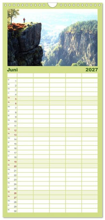 Produktbild: Familienplaner 2027 - Wandergl&uuml;ck - Momente der Freiheit in der Natur mit 5 Spalten (Wandkalender, 21 x 45 cm) CALVENDO