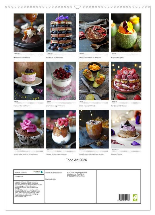 Produktbild: Food Art 2026 (Wandkalender 2026 DIN A2 hoch), CALVENDO Monatskalender