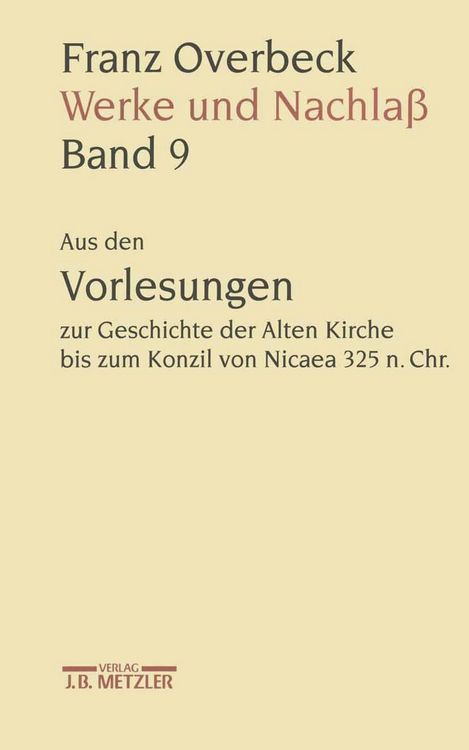 Produktbild: Franz Overbeck: Werke und Nachla&szlig;