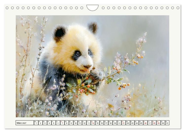 Produktbild: Pandas. Gl&uuml;cksmomente im Reich der B&auml;ren (Wandkalender 2027 DIN A4 quer), CALVENDO Monatskalender