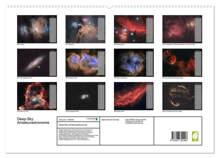 Produktbild: Deep-Sky Amateurastronomie (hochwertiger Premium Wandkalender 2026 DIN A2 quer), Kunstdruck in Hochglanz