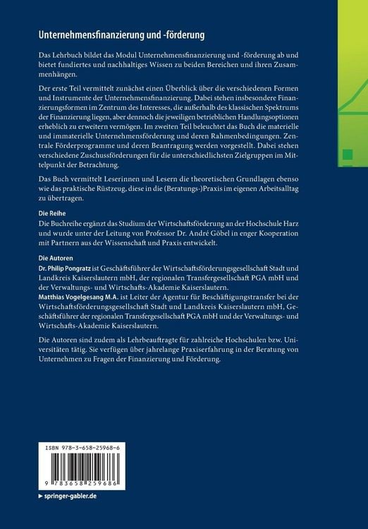 Produktbild: Unternehmensfinanzierung und -f&ouml;rderung