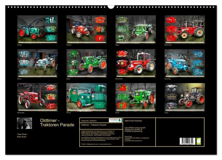 Produktbild: Oldtimer - Traktoren Parade (Wandkalender 2026 DIN A2 quer), CALVENDO Monatskalender