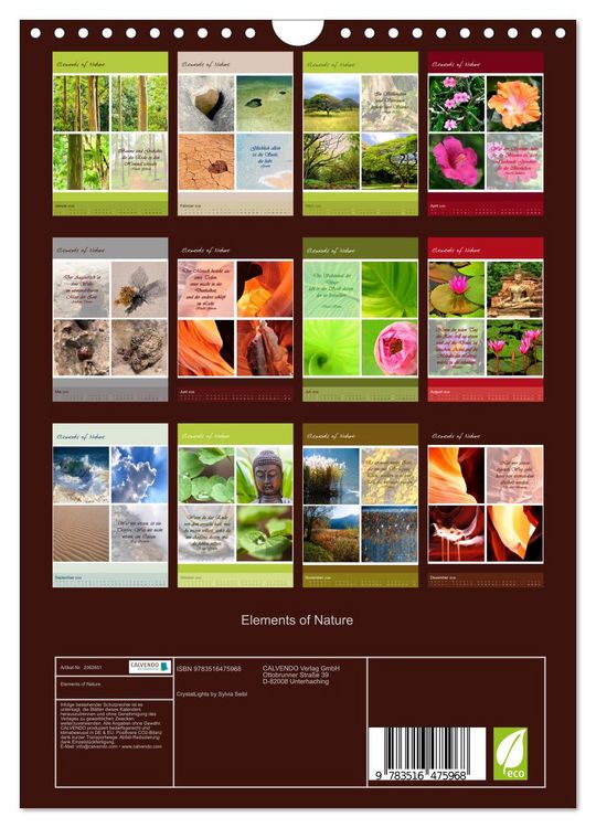 Produktbild: Elements of Nature (Wandkalender 2026 DIN A4 hoch), CALVENDO Monatskalender