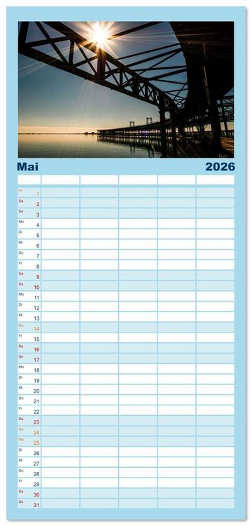 Produktbild: Familienplaner 2026 - Pen&iacute;nsula Ib&eacute;rica mit 5 Spalten (Wandkalender, 21 x 45 cm) CALVENDO
