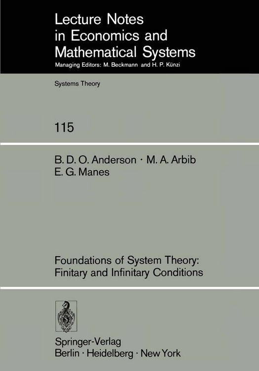 Produktbild: Foundations of System Theory: Finitary and Infinitary Conditions