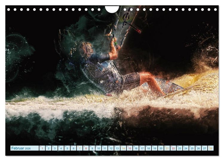 Produktbild: Kitesurfen extrem cool (Wandkalender 2026 DIN A4 quer), CALVENDO Monatskalender