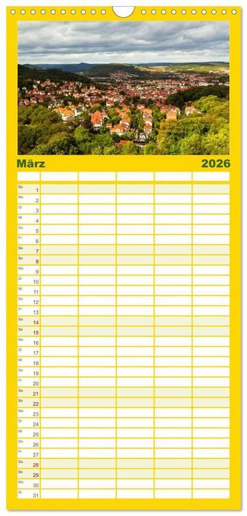Produktbild: Familienplaner 2026 - Wartburgstadt Eisenach - Reise durch das sch&ouml;ne Th&uuml;ringen mit 5 Spalten (Wandkalender, 21 x 45 cm) CALVENDO