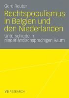 Produktbild: Rechtspopulismus in Belgien und den Niederlanden