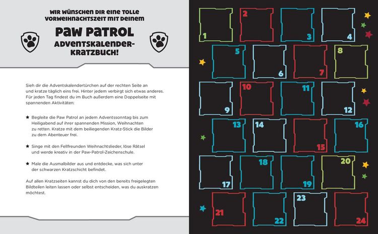 Produktbild: PAW Patrol Adventskalender Kratzbuch
