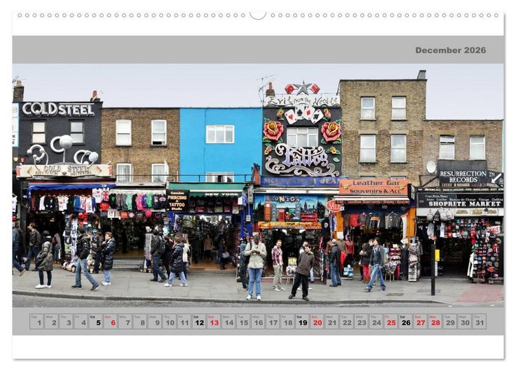 Produktbild: London Street Fronts 2026 / UK-Version (High Quality Premium Wall Calendar 2026 DIN A2 landscape),CALVENDO 12 Month Wall Calendar