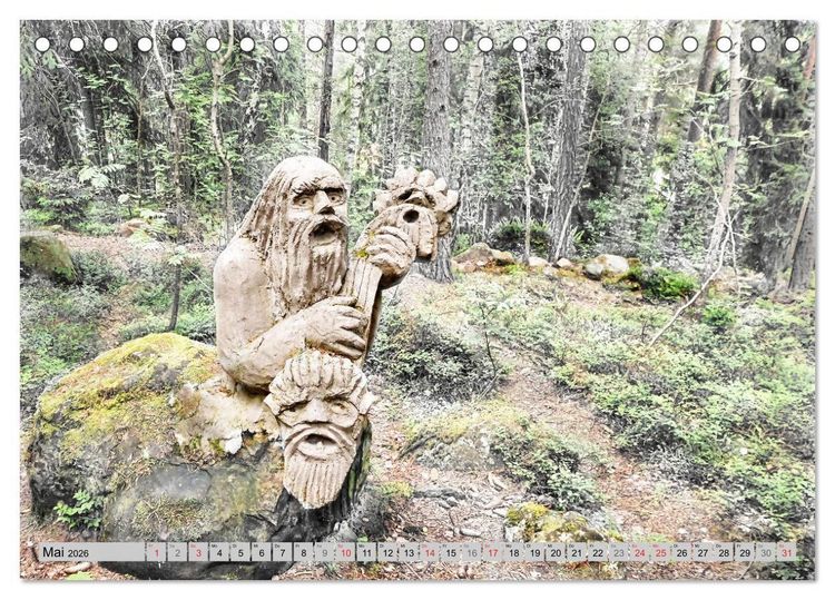 Produktbild: Die Trolle von Gamleby - Schweden - Skulpturen von Jan Pol (Tischkalender 2026 DIN A5 quer), CALVENDO Monatskalender