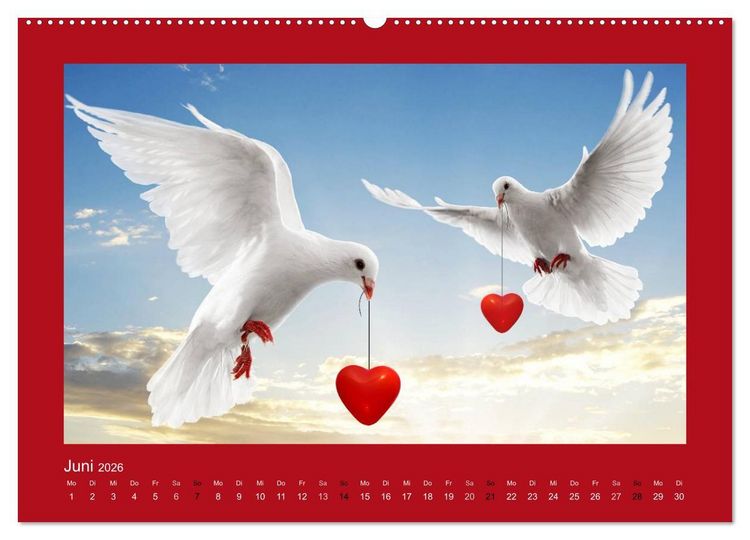 Produktbild: Botschaften mit Herz! (Wandkalender 2026 DIN A2 quer), CALVENDO Monatskalender